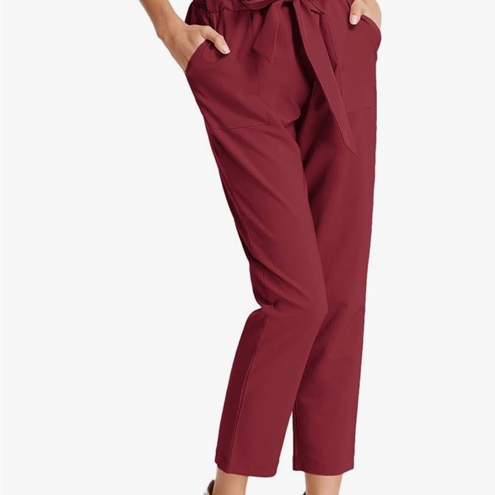 Nwt GRACE KARIN Women's Cropped Paper Bag Waist Pants with Pockets